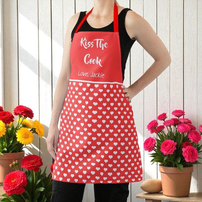 Tablier Red Hearts Funny Valentine Cuisine (Créateur téléchargé)