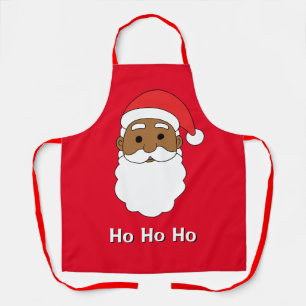 Tablier Red Ho Ho Ho Famille Santa Claus afro-américaine