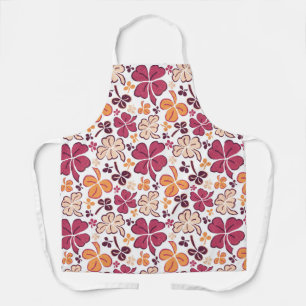 Tablier Red Lucky Shamrock Clover St Patrick`s Day Apro