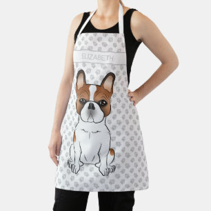 Tablier Red Piebald French Bulldog mignon Dessin & Nom