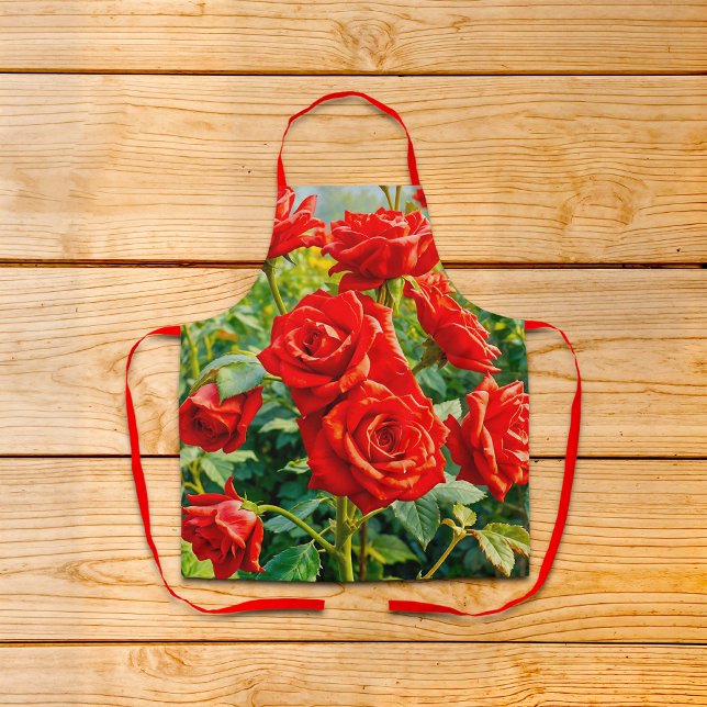 Tablier Red Roses Apron (Apron with red roses)