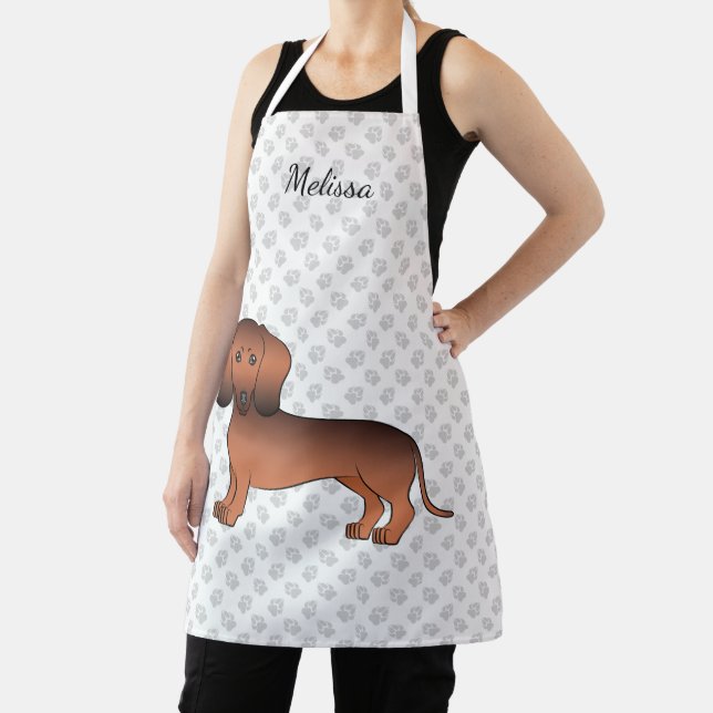 Tablier Red Sable Cheveux court Dachshund Dessin Chien et  (Insitu)