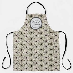 Tablier Règle de l'aire de cuisine en beige et noir