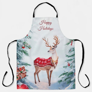 Tablier Reindeer Christmas Holiday Apron