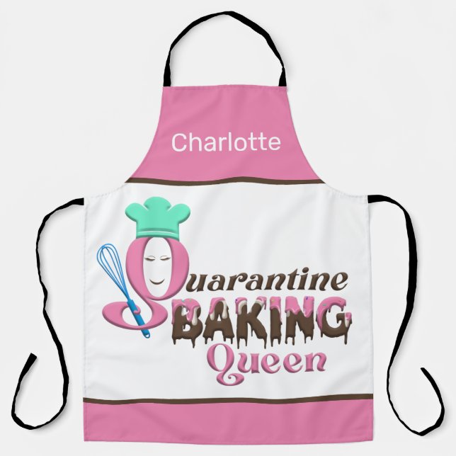 Tablier Reine de cuisson de quarantaine personnalisée (Recto)