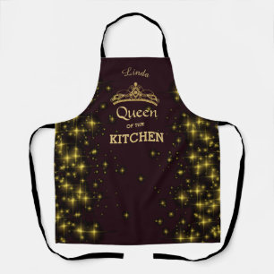 Tablier Reine de la Cuisine avec un Diadème et des Étoiles