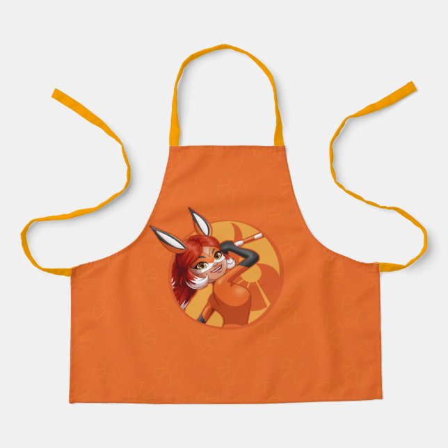 Tablier Rena Rouge Orange Badge (Recto)