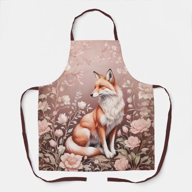 Tablier Renard Avec Flore Rose Rêvé (Recto)