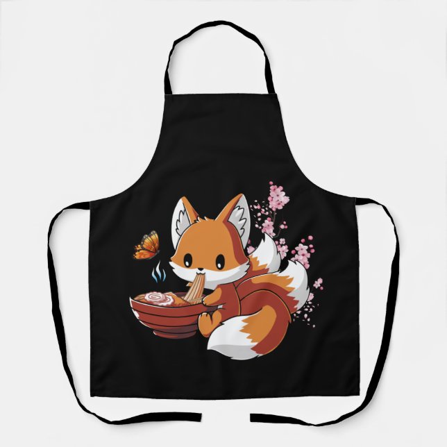 Tablier Renard Manger Ramen Ramen Noodle Amateurs Fox Thèm (Recto)
