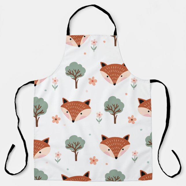 Tablier Renards et arbres : Enfants (Recto)