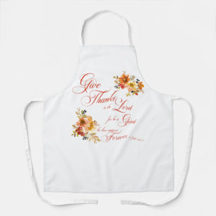 Tablier Rendez grâce au Seigneur automne aquarelle florale