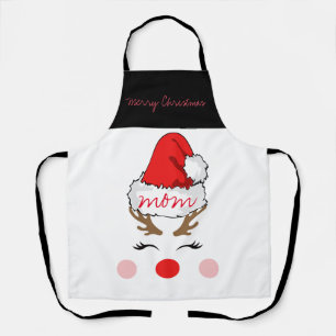 Tablier Renne au Nez Rouge Chapeau de Père Noël Joyeux Noë