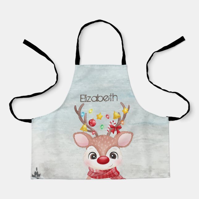 Tablier Rennes de Noël adorables (Recto)
