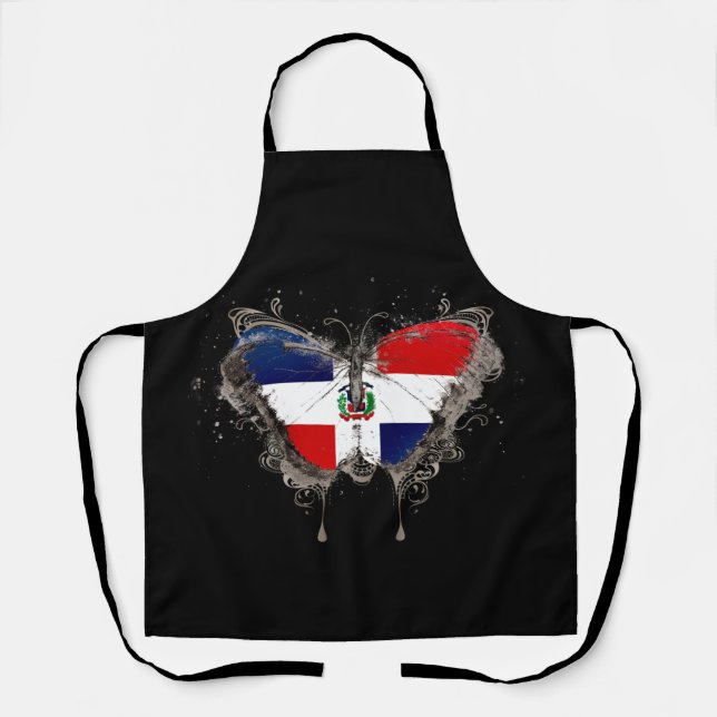 Tablier République Dominicaine Chiffre de jupe papillon (Recto)