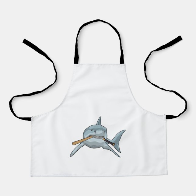 Tablier Requin au baseball avec batte de baseball (Recto)