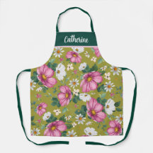 Ressort aquarelle florale Apron personnalisé