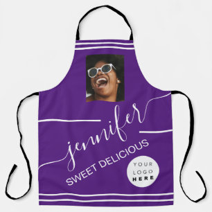 Tablier Restaurant Restauration Photo Logo Café Shop Purp