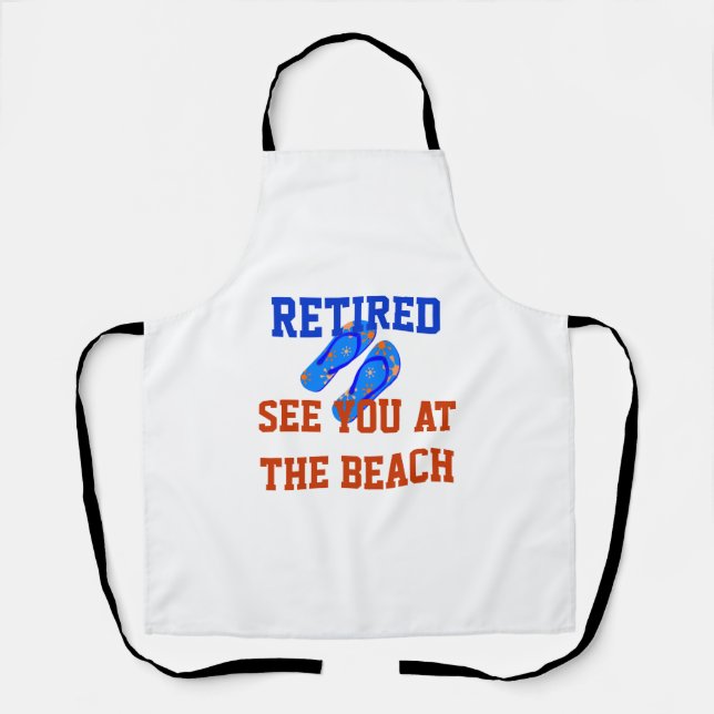 Tablier Retraité - Voir à la plage (Recto)