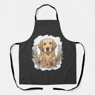 Tablier Retriever Golden Floral Sublimation