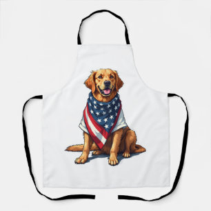 Tablier Retriever Golden Gravé Amoureux du Drapeau América