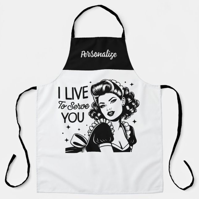 Tablier Retro 1950 Glam Girl Drôle Citation sarcastique (Recto)