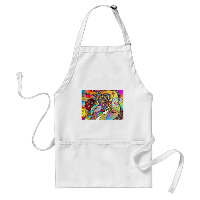 Tablier Retro 60s Coeurs psychédéliques Paisley Cadeaux Vê (Devant)