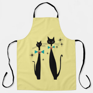 Tablier Retro Atomique Moyen Siècle Moderne MCM Chats Cool