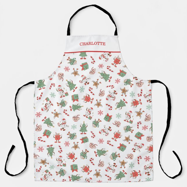 Tablier Retro Chillin' avec mes neiges Noël (Recto)