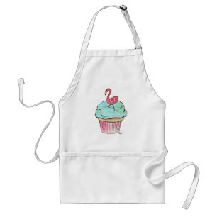 Tablier Rétro dessert de petit gâteau rose de Flamant ro