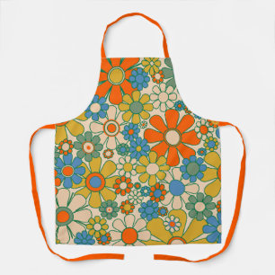 Tablier Retro Garden Floral Joyeux 60s les années 70 Motif