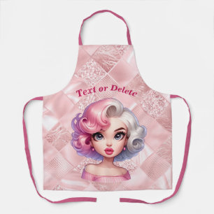 Tablier Retro Glamor Girl Animée mignonne Cartoon Beauté