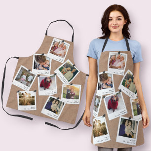 Tablier Retro Instant Photo Style d'impression Collage 8 I