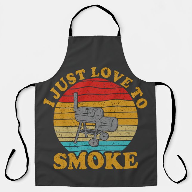 Tablier Rétro J'Aime Juste Fumer Le T-Shirt Grill BBQ (Recto)
