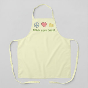 Tablier Rétro Jaune Paix Amour Fromage