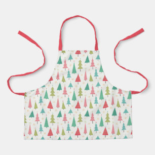 Tablier Retro Joyeux arbres de Noël Fun Motif de vacances