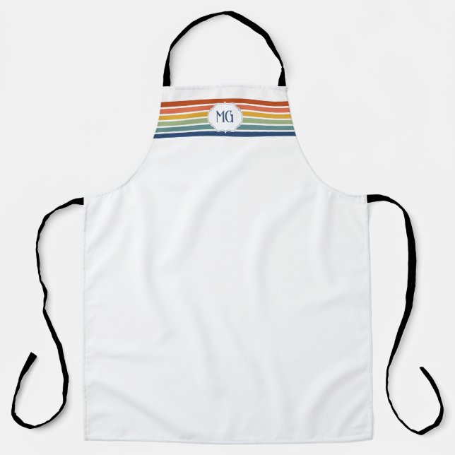 Tablier Retro Monogrammed Minimalist Stripes (Recto)