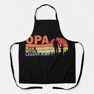 Tablier Retro Opa Man Myth Vintage Opa Legend Fête des p