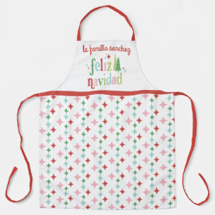 Tablier Retro Pastel Feliz Navidad   Famille