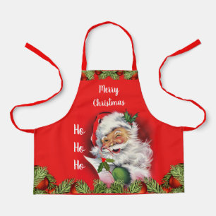 Tablier Retro Santa Claus Enfants Noël Rouge