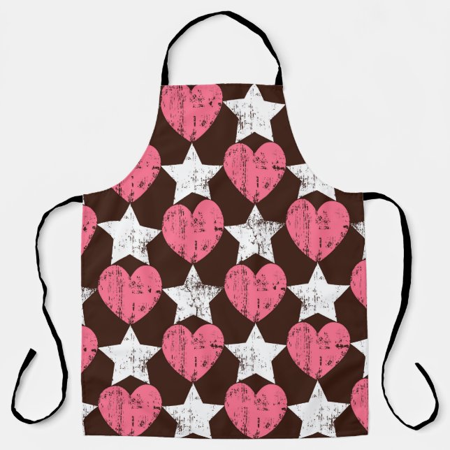 Tablier Retro Threadbare Hearts Stars Texture (Recto)