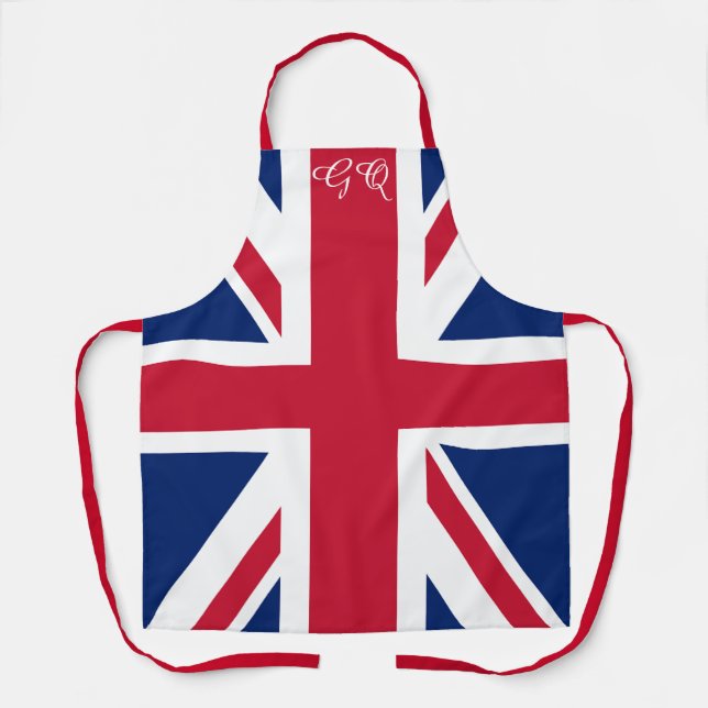 Tablier Retro Union Jack Apron - Monogrammed British Flag (Recto)