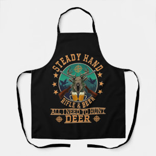 TABLIER RIFFLE À LA MAIN ET BIÈRE