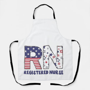 Tablier RN Infirmière inscrite 4 juillet subtile Américain