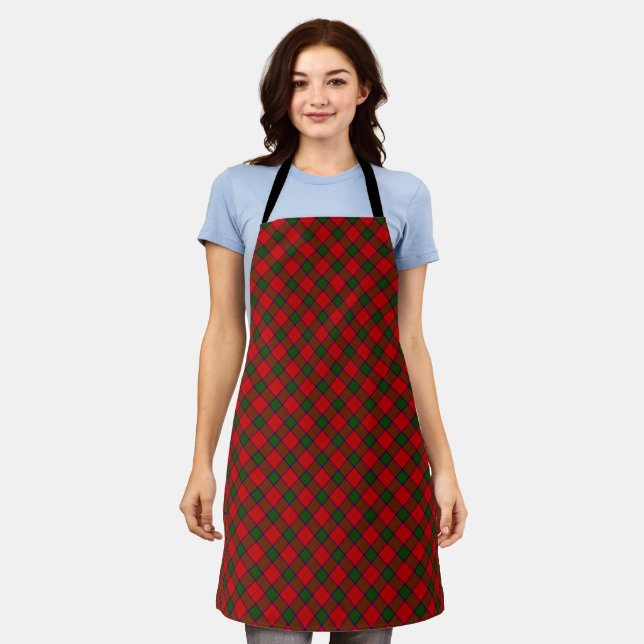 Tablier Robertson tartson rouge vert plaid (Porté)