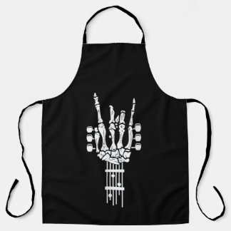 Tablier Rock & Roll Skeleton Guitare MuAll-Over Imprimer E