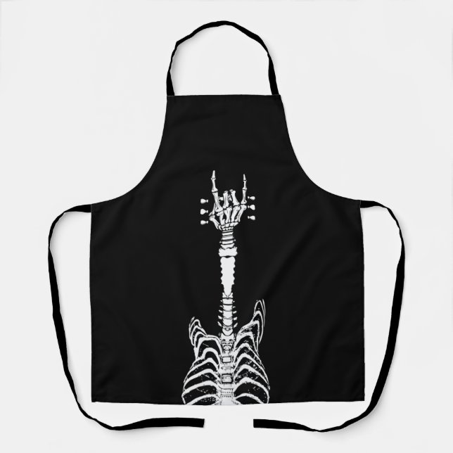 Tablier Rock & Roll Skeleton Guitare Musique Lover Cadeau (Recto)