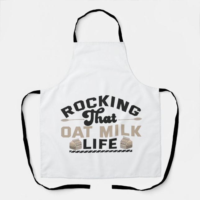 Tablier Rocker que lait d'avoine Vie amusante Vegan Milksh (Recto)