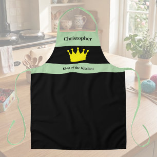Tablier Roi de la cuisine nom couronne verte