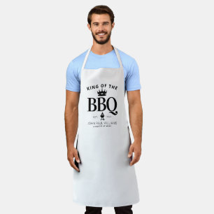 Tablier Roi moderne du barbecue Couronne Foodie Papa Homme