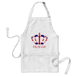 Tablier Roi pour une journée   Union Jack Crown   FÊTE DES